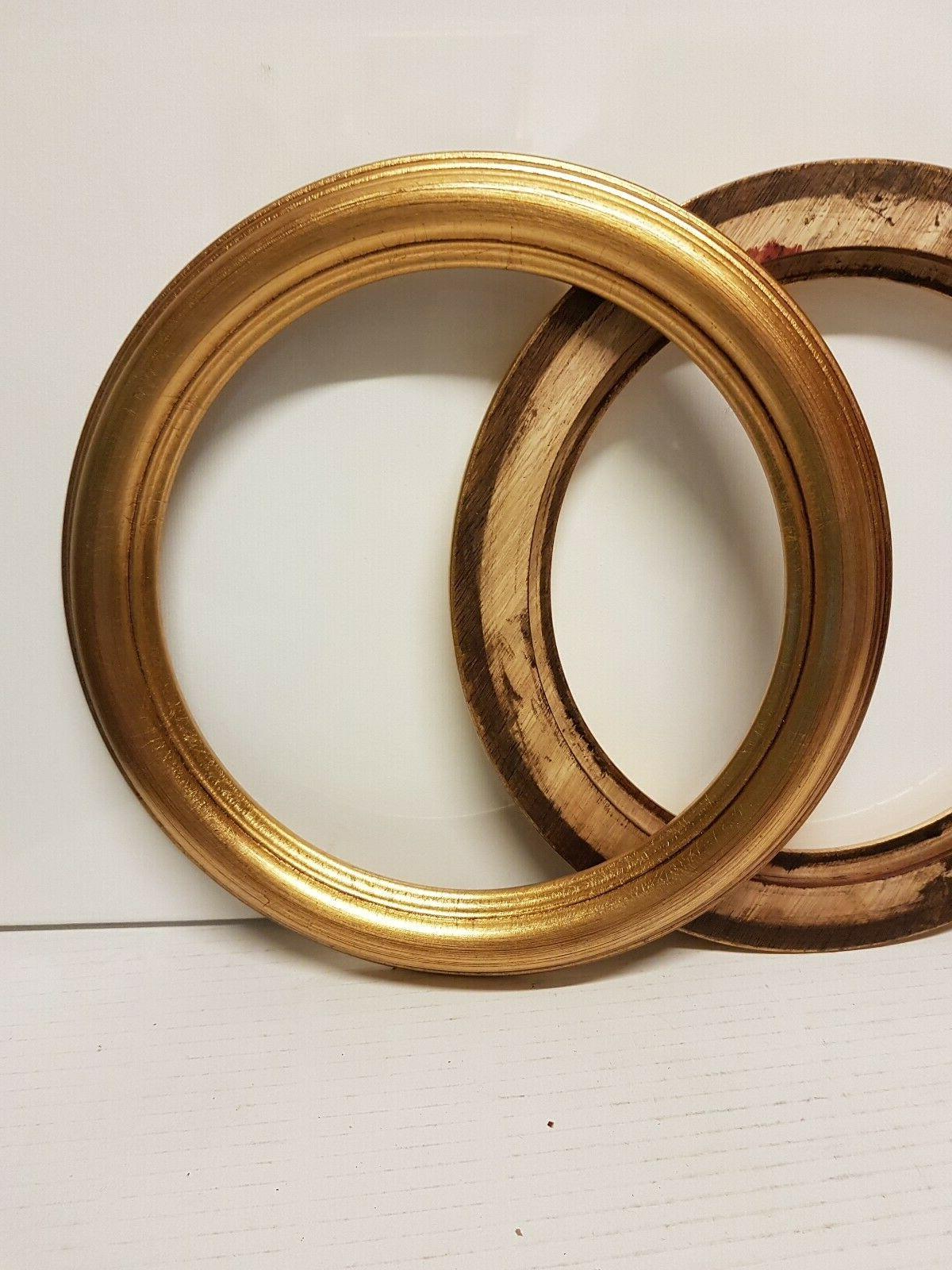 cornice tonda in legno oro foglia per