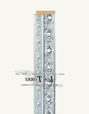 cornice traforata asta quadro in legno argento