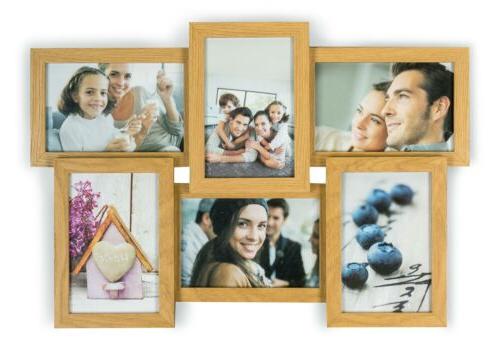cornici collage 45x31cm 6 foto 10x15 rovere