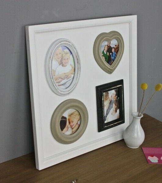 cornici collage cuore bianco antico shabby parete
