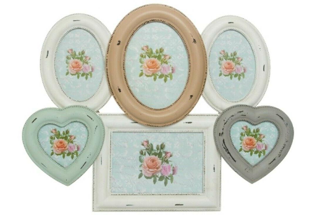 cornici doppio cuore bianco braun legno parete