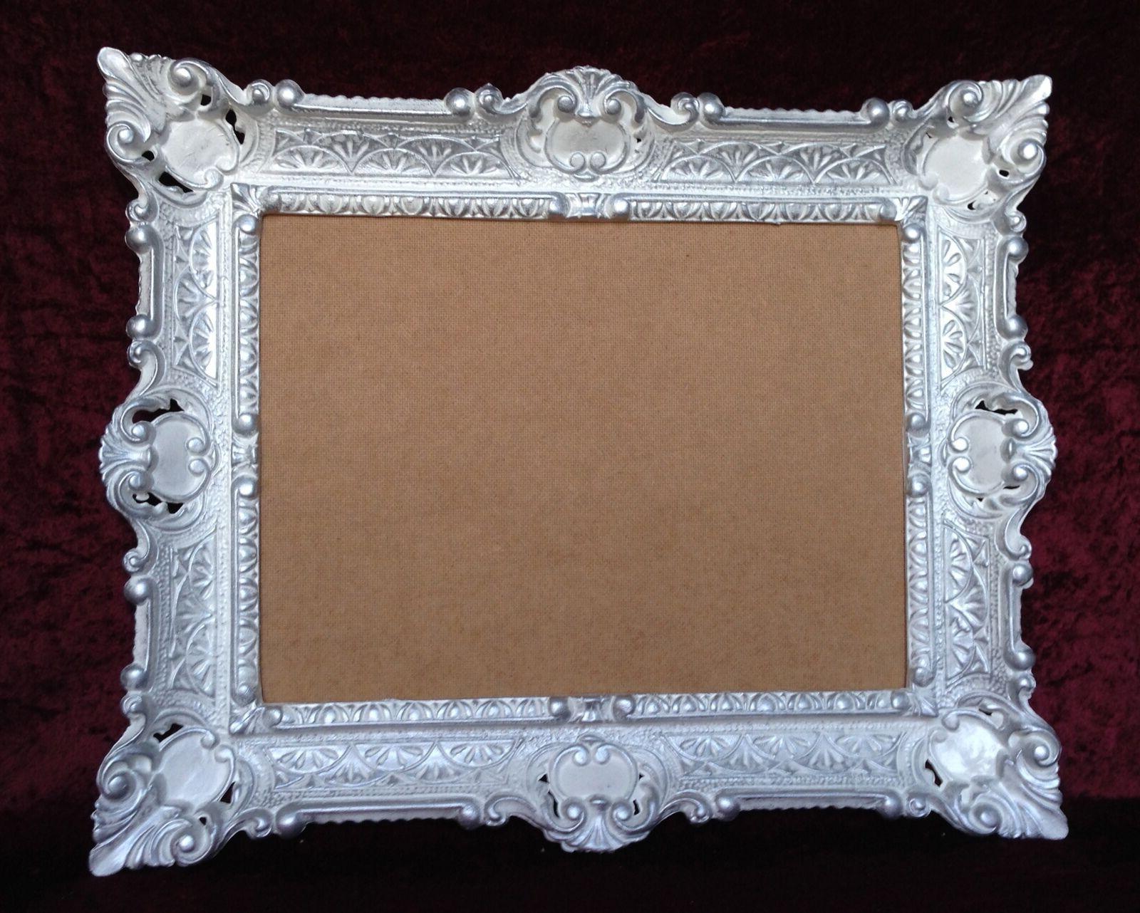 cornici liberty bianco argento antico rettangolare 56x46