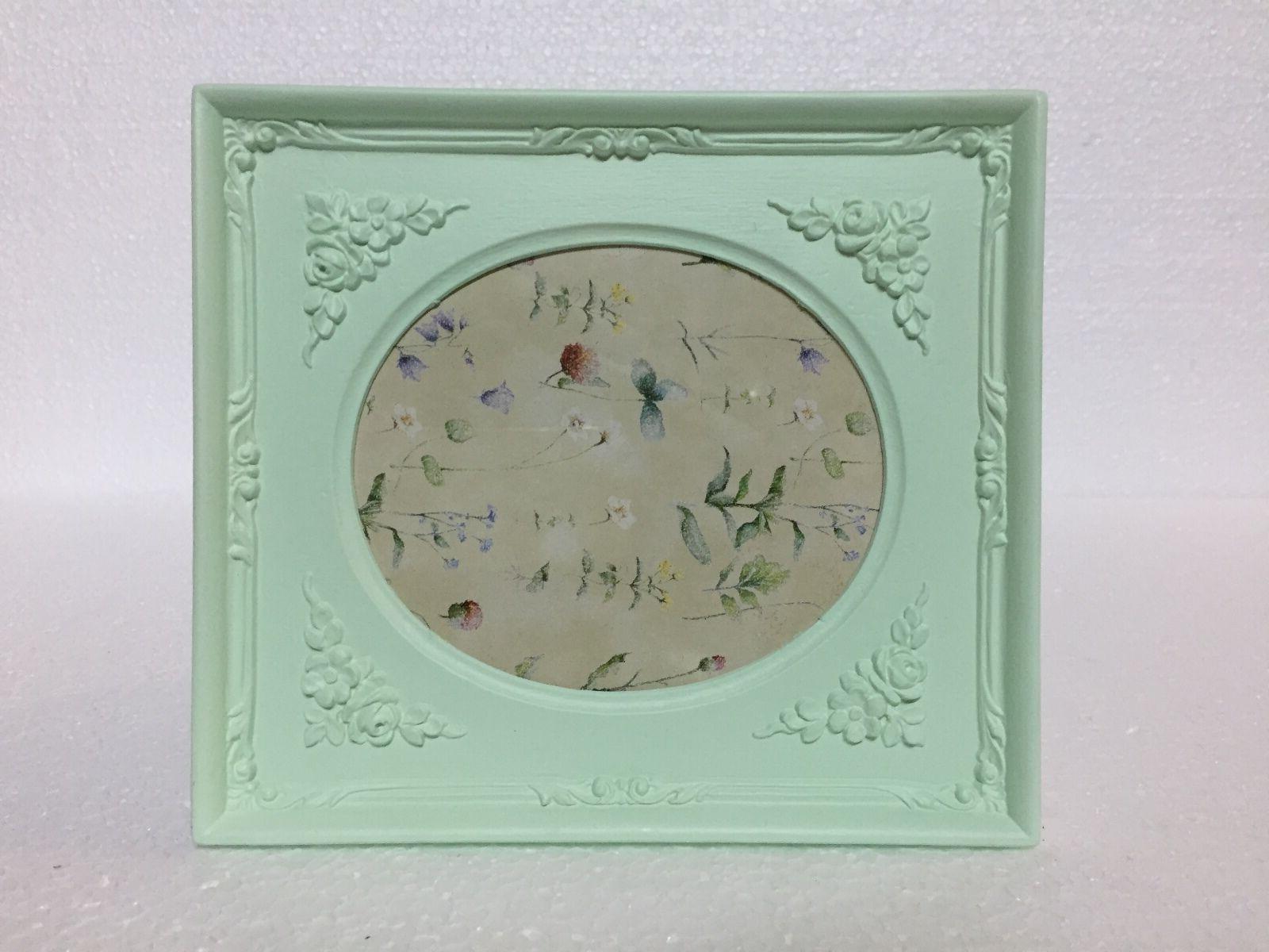 cornici menta verde 19x17 antico barocca ovale