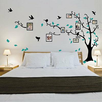 famiglia albero uccellino cornice foto vinile stanza