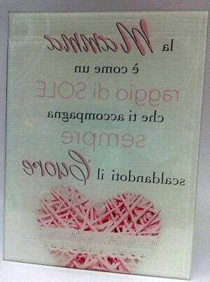 festa della mamma targa vetro 20x15cm la