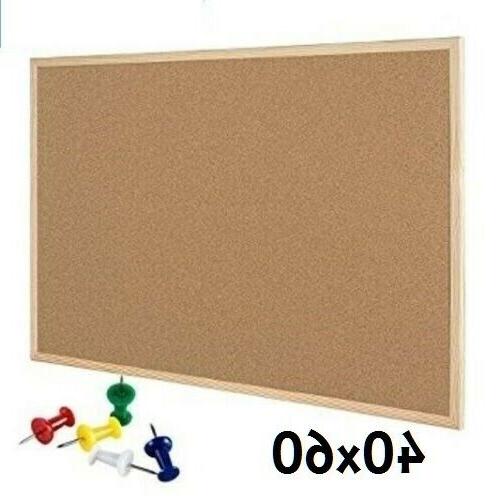 lavagna bacheca in sughero cornice legno 40x60cm