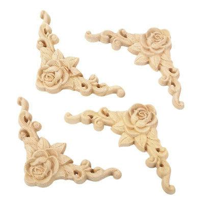 legno intagliato angolo onlay applique non dipinto