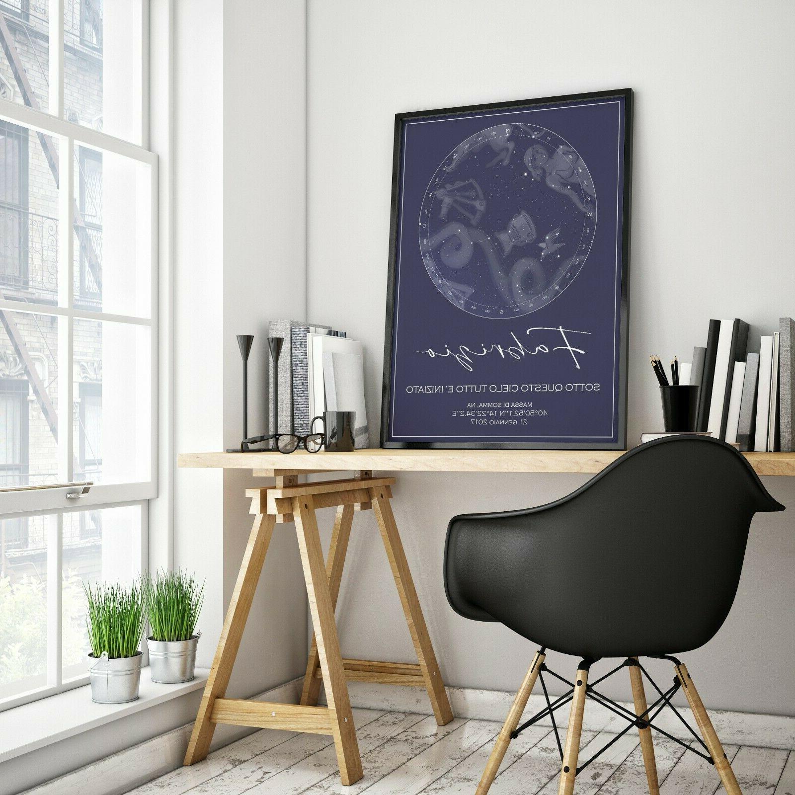 mappa stellare personalizzata con cornice quadro varie