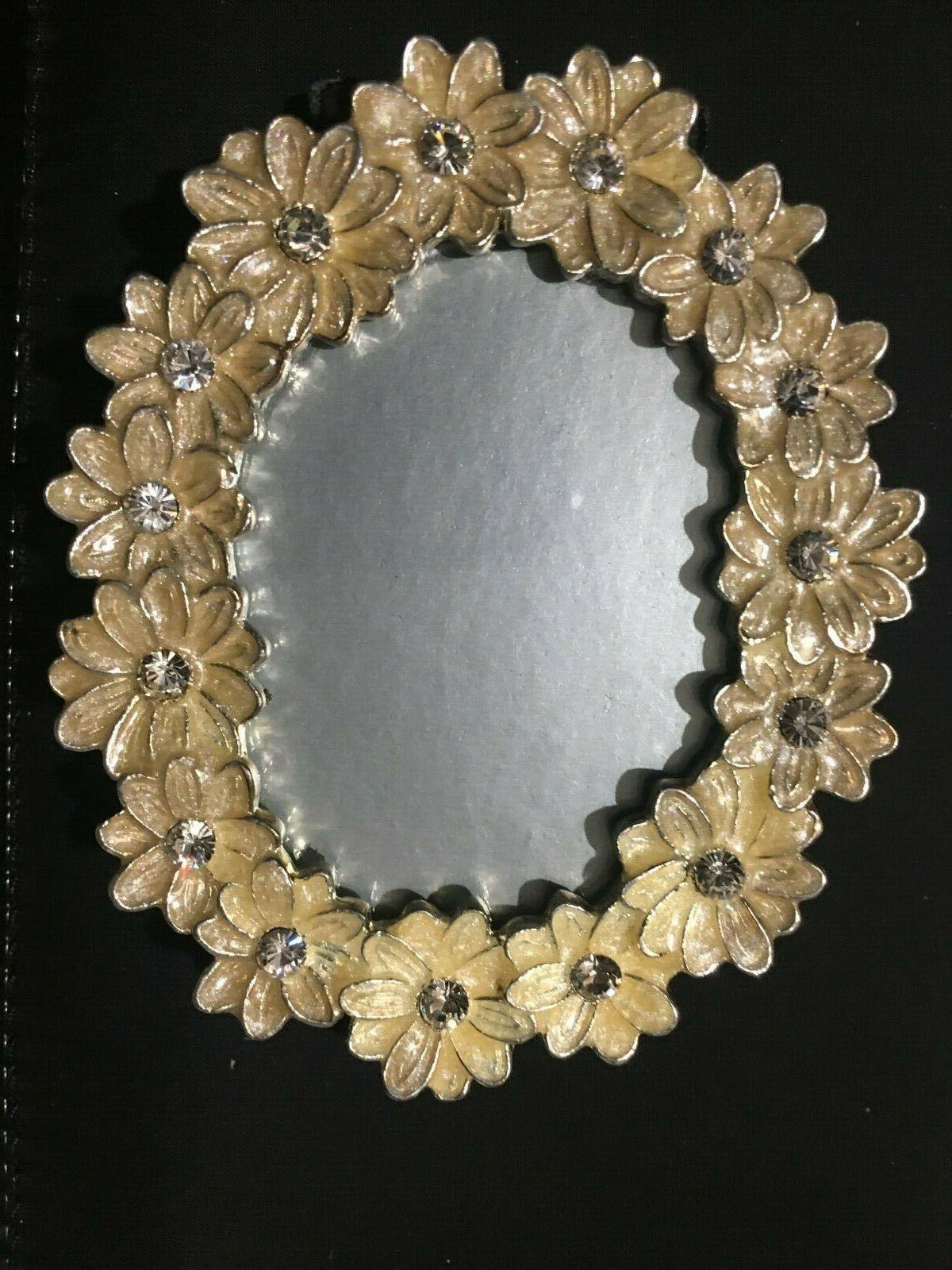 mini portafoto con strass ovale metallo