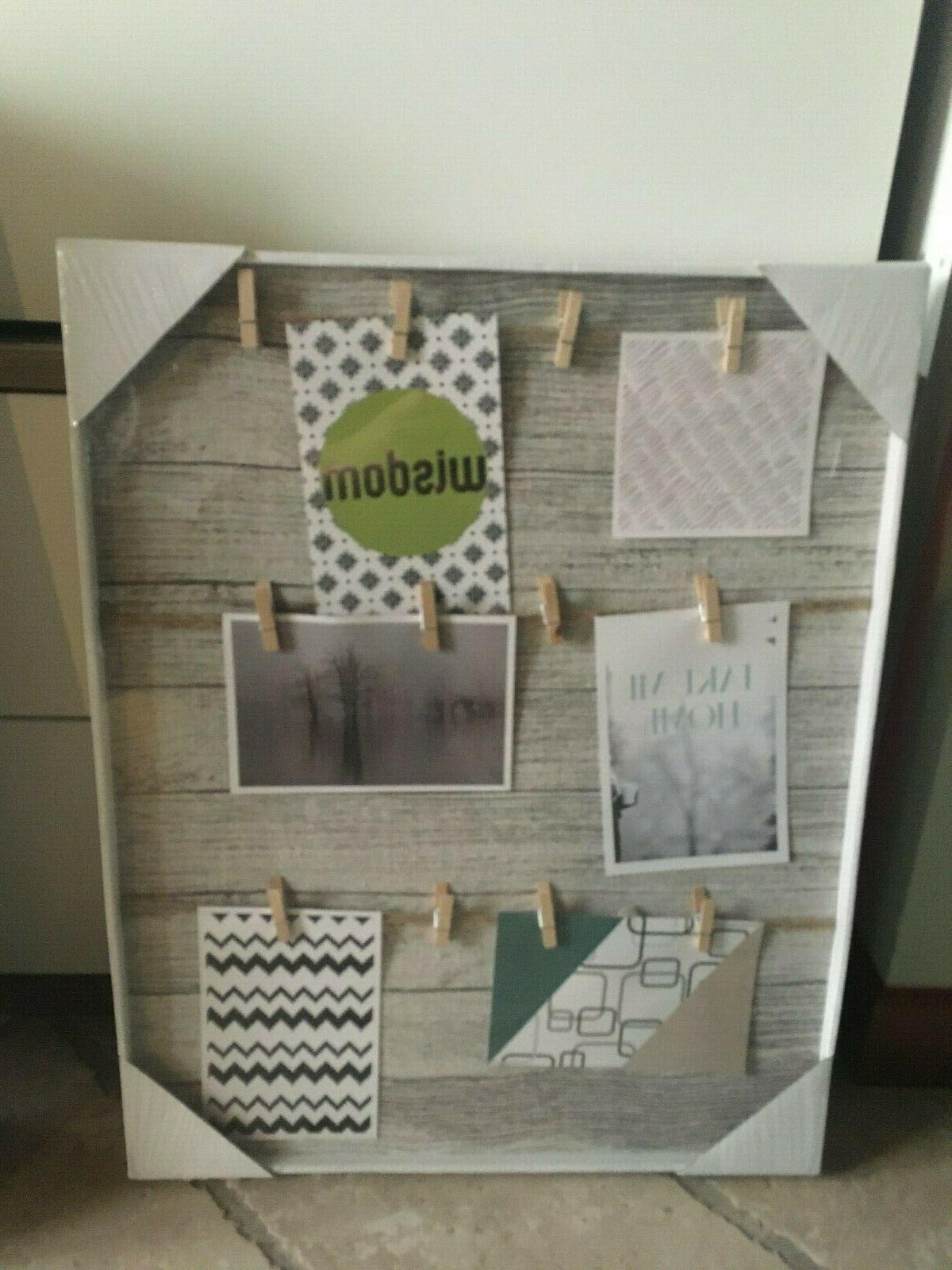 nuovo portafoto con mollette in legno 40x50