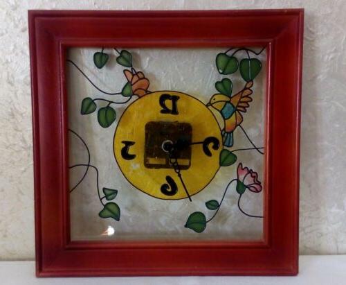 orologio da parete 30x30 vetro dipinto a