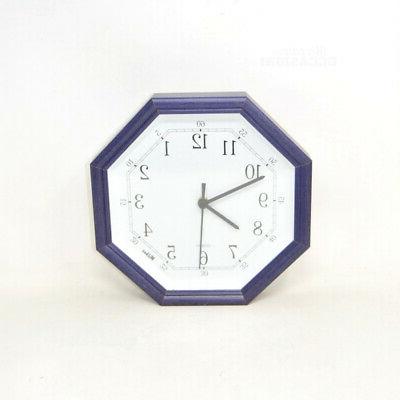 orologio da parete ottagonale con cornice blu
