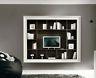 PARETE ATTREZZATA CON CORNICE +  LIBRERIA E PORTA TV +