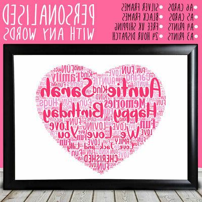 personalizzato auntie cuore regalo per lei compleanno