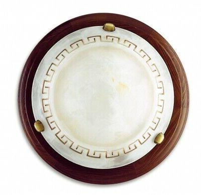 plafoniera con cornice in legno dalla linea