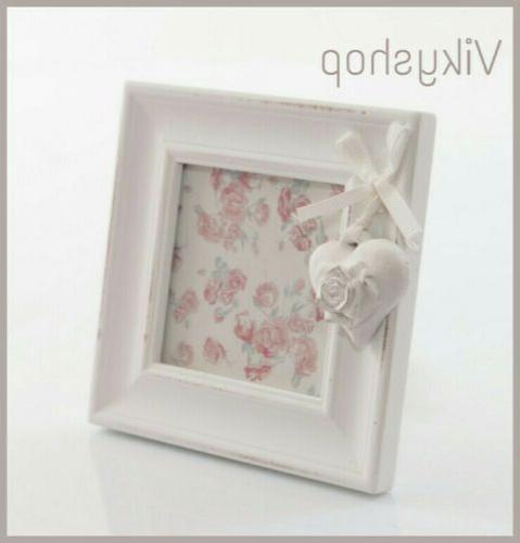 porta foto shabby 10 pz cuore legno