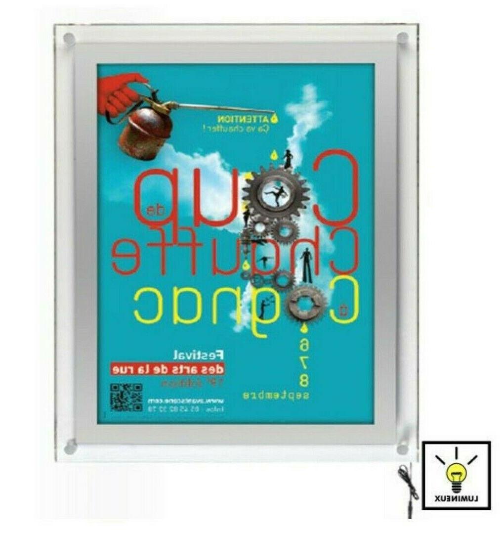 porta poster da parete con illuminazione a