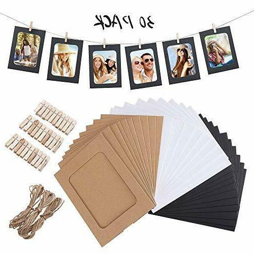 portafoto con mollette 30 pcs cornici carta