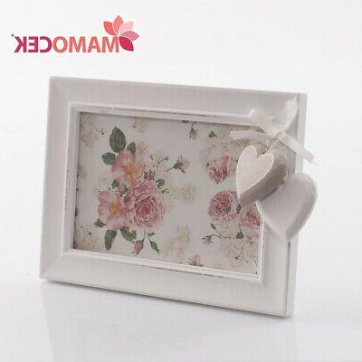 portafoto cornice legno bianca cuori 16x12 bomboniera