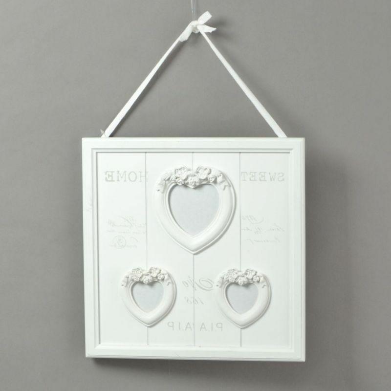 portafoto legno cuore bianco da appendere 3