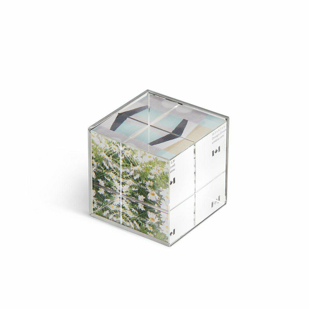 portafoto multiplo x3 cubo cristallo tavolo ice
