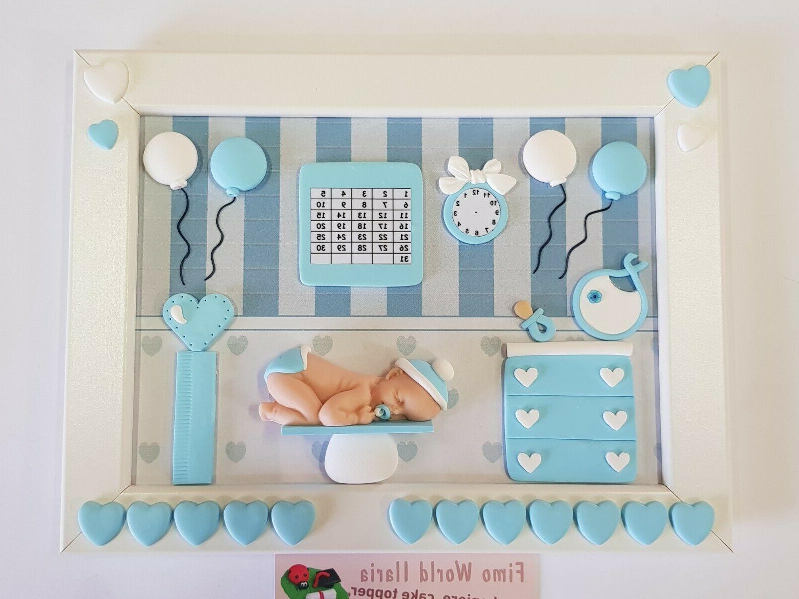 quadretto cornice nascita azzurro idea regalo decorazione