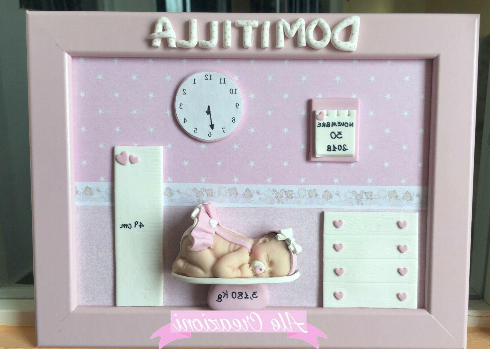 quadretto nascita cornice personalizzata bimba cameretta reg