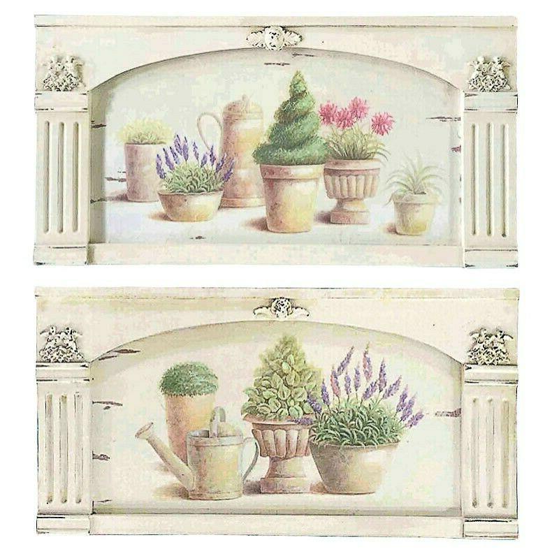 quadro 2 quadri pannello shabby cornice arredo
