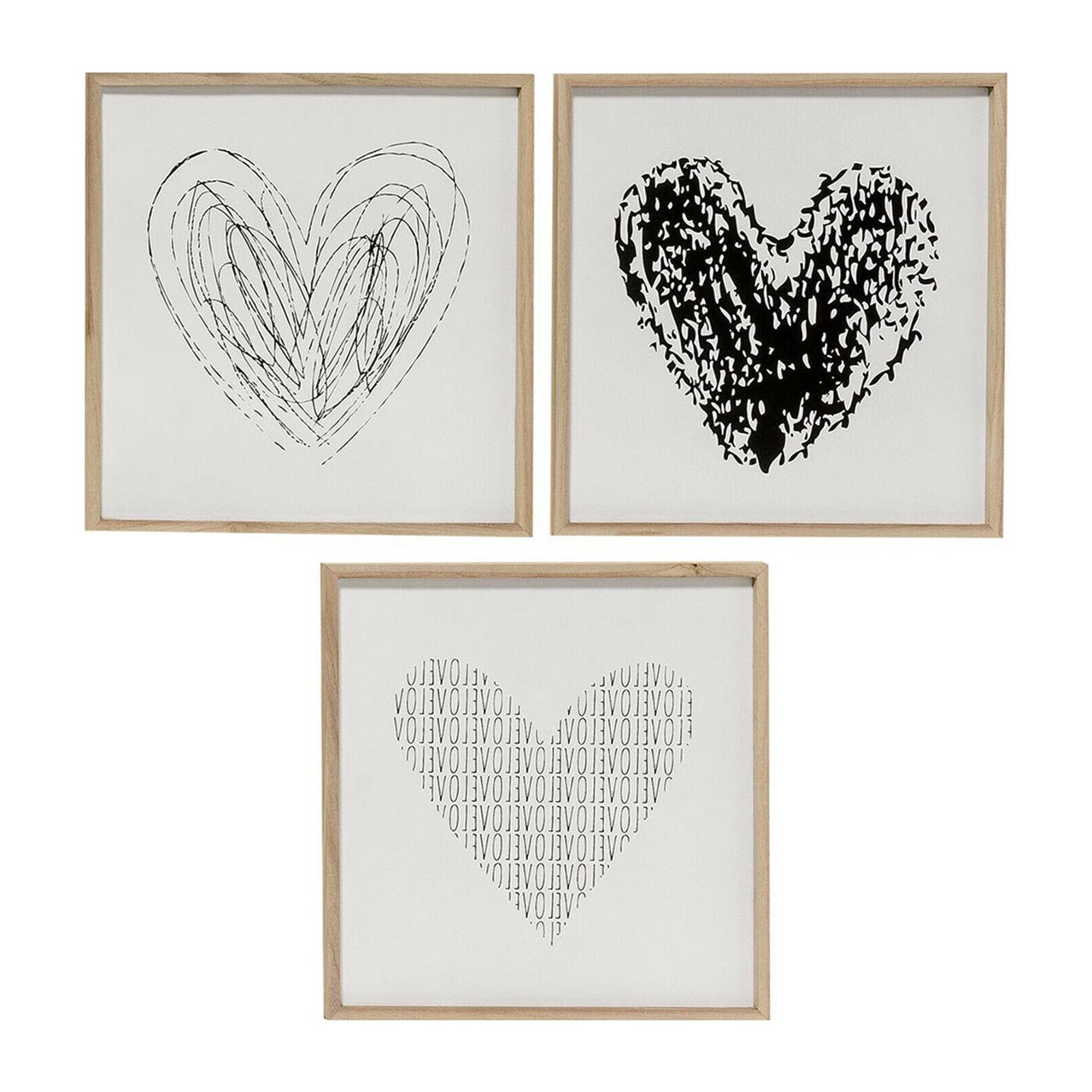 set 3 quadri con cornice in legno