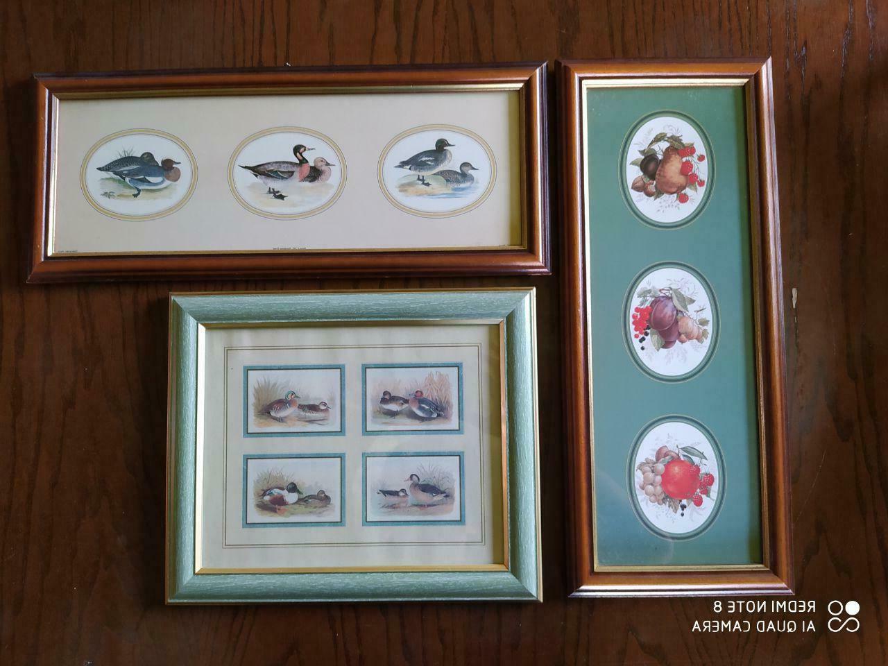 set 3 quadri piccoli vintage soggetti papere