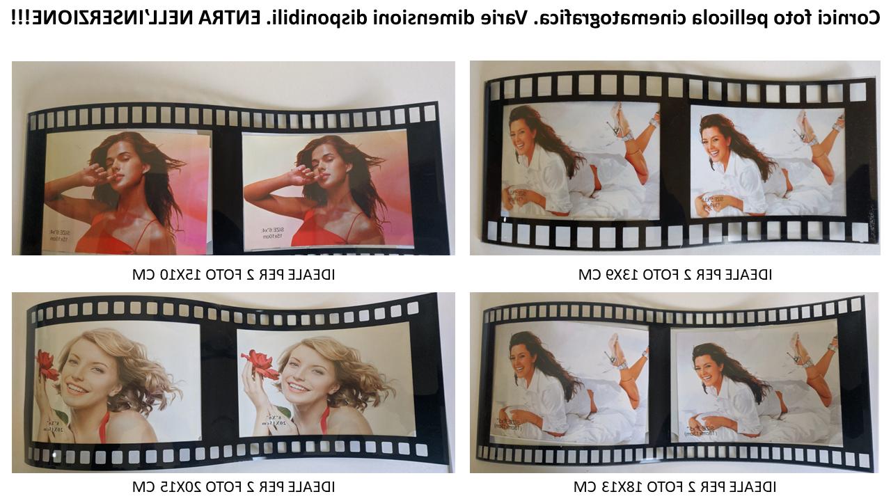 set 4 cornici portafoto doppia pellicola cinema