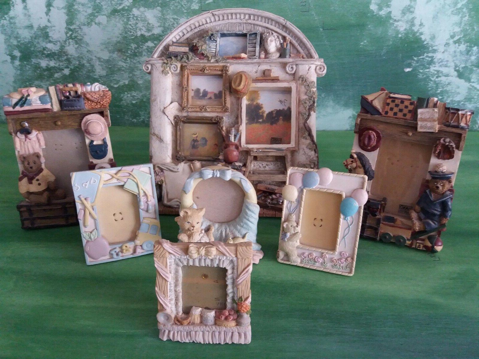 set cornici foto diversi bimbo bimba dipinti