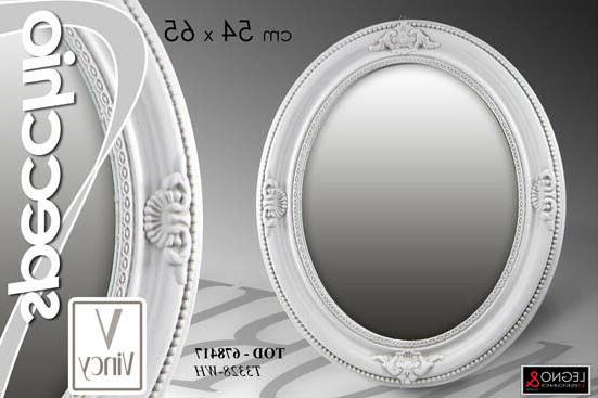 specchiera specchio 65 54 ovale con cornice