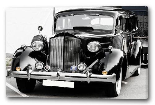 tela cornice foto auto oldtimer nero bianco