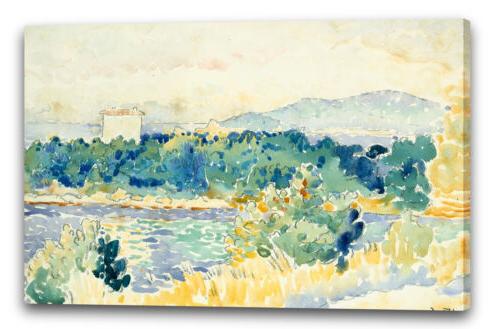 tela cornice henri edmond cross paesaggio mediterraneo