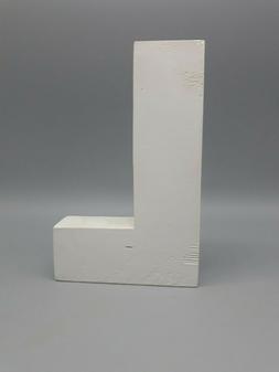 Lettera decorativa in legno grezzo laccato bianco - L