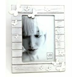 Mascagni Cornice Portafoto in Legno Bianco Sporco con Farfal