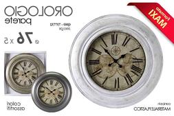 MAXI OROLOGIO DA PARETE TONDO &Oslash; 76 CM VINTAGE ENGL ANTICATO