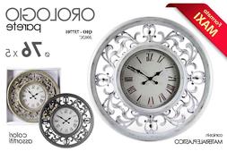 MAXI OROLOGIO DA PARETE TONDO &Oslash; 76 CM VINTAGE ANTICATO COLO