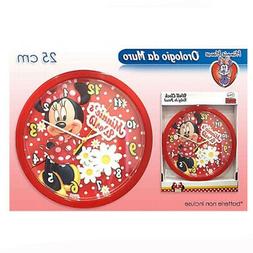 MINNIE TOPOLINA orologio da parete in plastica rosso diametr
