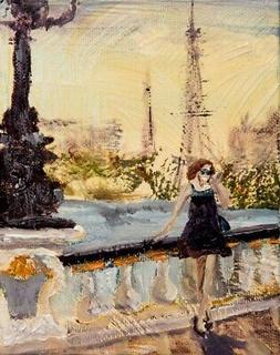 Monahan-STAMPA-ARTISTICA-europeo-Love-Paris-su-Carta-Tela-Ca