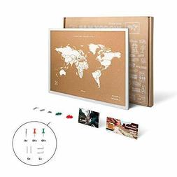 Miss Wood My World L Mappamondo in Sughero con Cornice Legno