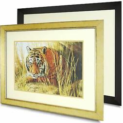 Nuovo Grande 50x40cm Muro Cornice, Stampa Di Tigre IN Giungl