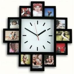 Orologio al Quarzo da Parete Porta Foto Portafoto 12 Fotogra