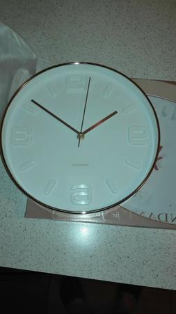 orologio da parete brandani fondo bianco e cornice tipo oro 