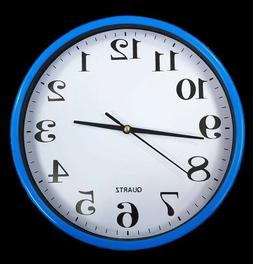 Orologio Da Parete Tondo Quarzo Muro Cornice Blu Diametro 30