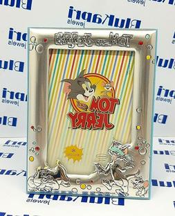 P.FOTO  IN ARGENTO 925  TOM & JERRY  CELESTE