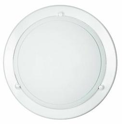 Plafoniera dalla forma tonda con cornice in metallo bianco 6