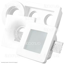 Porta Faretto FISSO in GESSO da Incasso per Lampadine LED Po