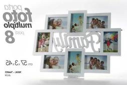 PORTA FOTO CORNICE MULTIPLO 8 POSTI FAMILY SHABBY CHIC 57*3*